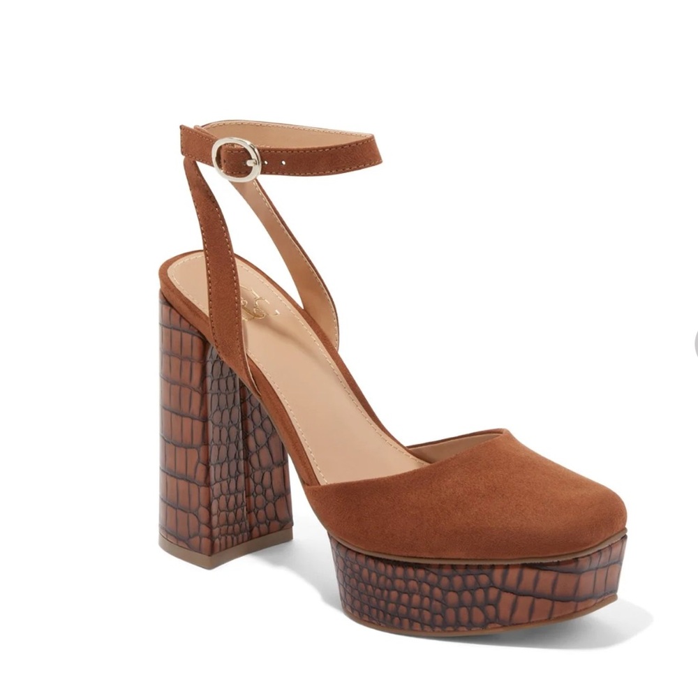 New York & Company Brown Platform Clogs with Chunky Heel - Picture 2 of 6